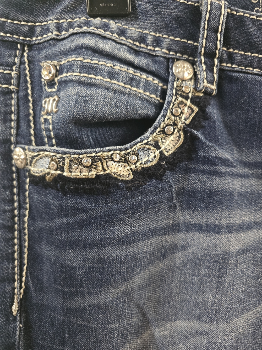 Miss Me Dark Wash Embellished Women's Jeans - 29 - Picture 3 of 5